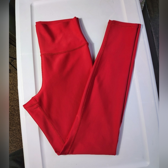 Alo Yoga high-waisted Airlift leggings vibrant classic red women's activewear L. - Picture 2 of 16